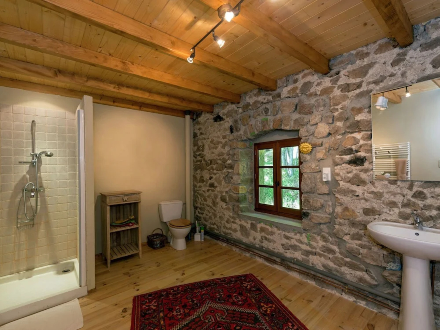 Beautiful Stone Farmhouse in Mountain Forest Setting
