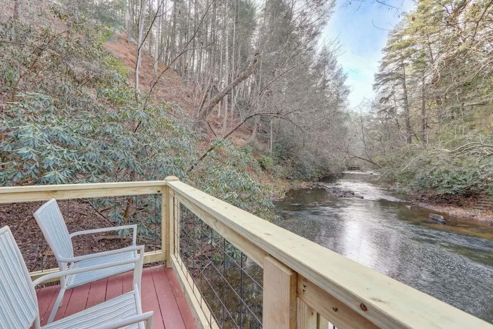 Waterfront Cabin w/ Beautiful River View & Hot Tub