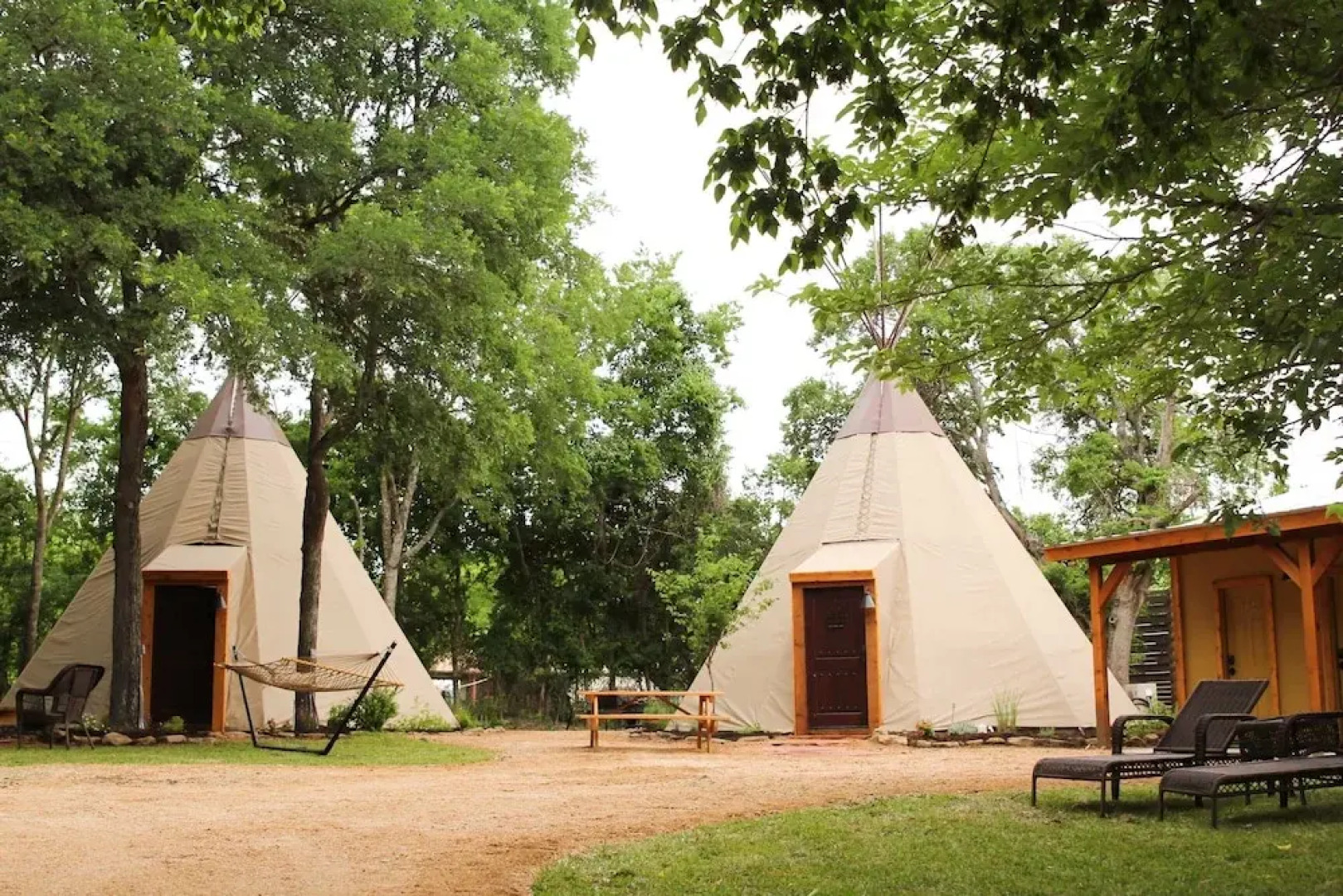 Yellow Flower Tipis 5 on Guadalupe River - Campsite