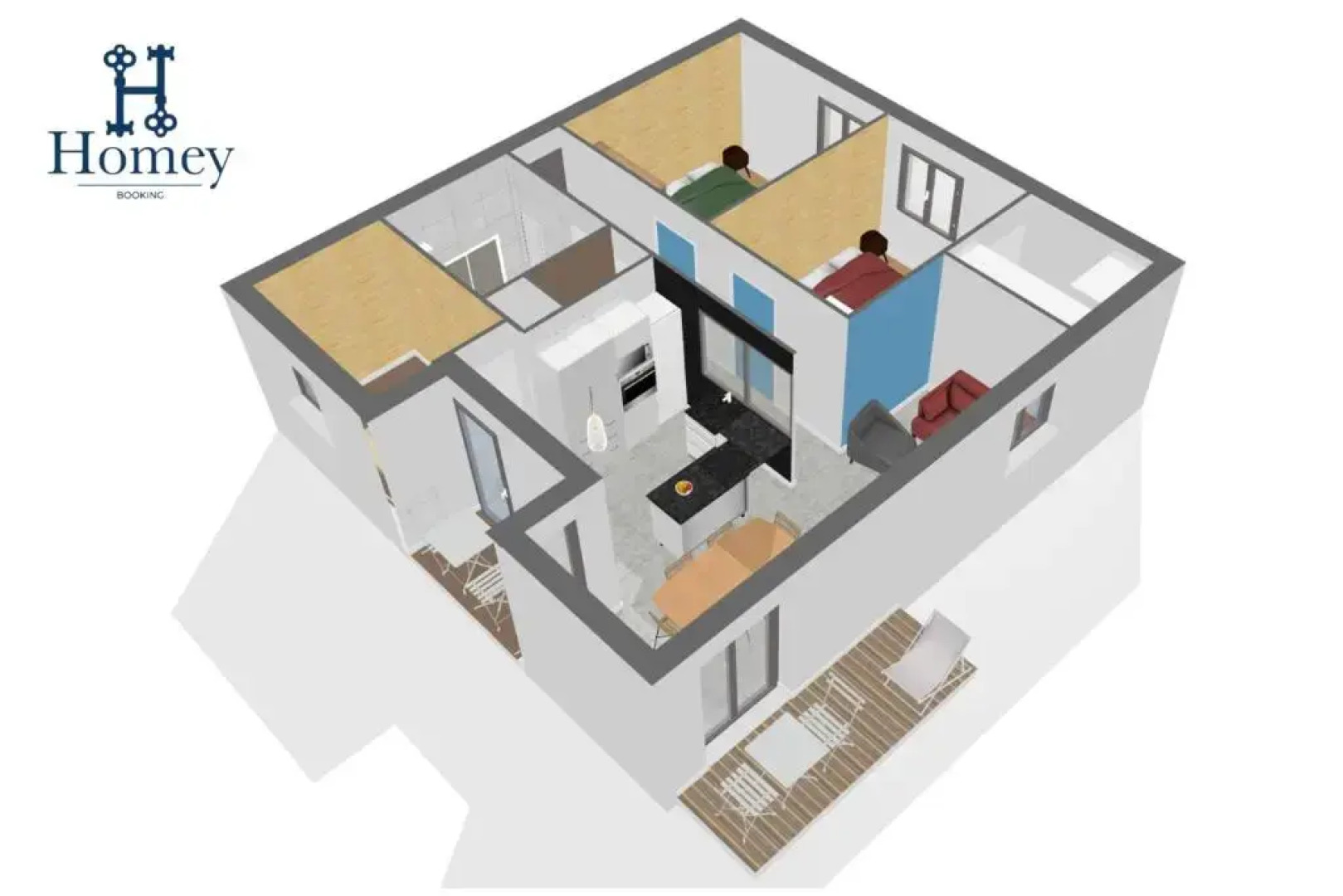 HOMEY MONTAIGNE - New - A 1 min à pied du LAC D'ANNECY - 2 Balcons privés - Appartement avec 2 chambres - Stationnement gratuit toute l'année sauf en été - juin à août