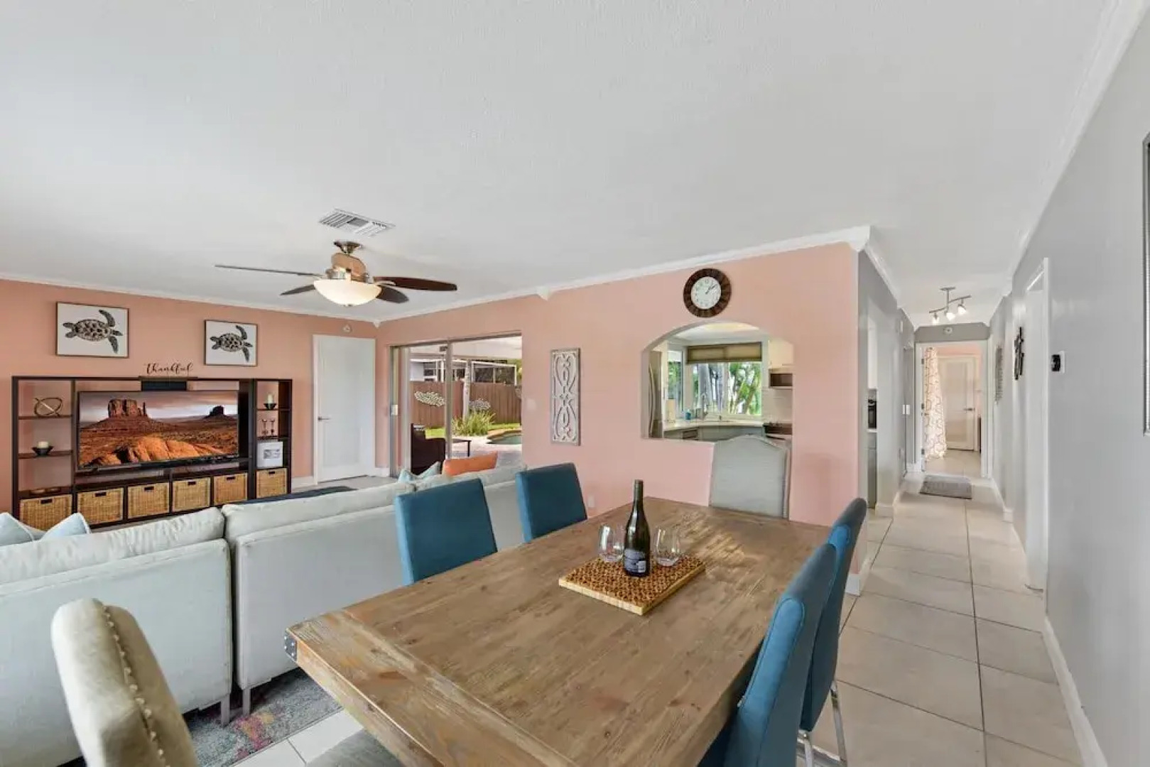 Private pool and canal home with Office space