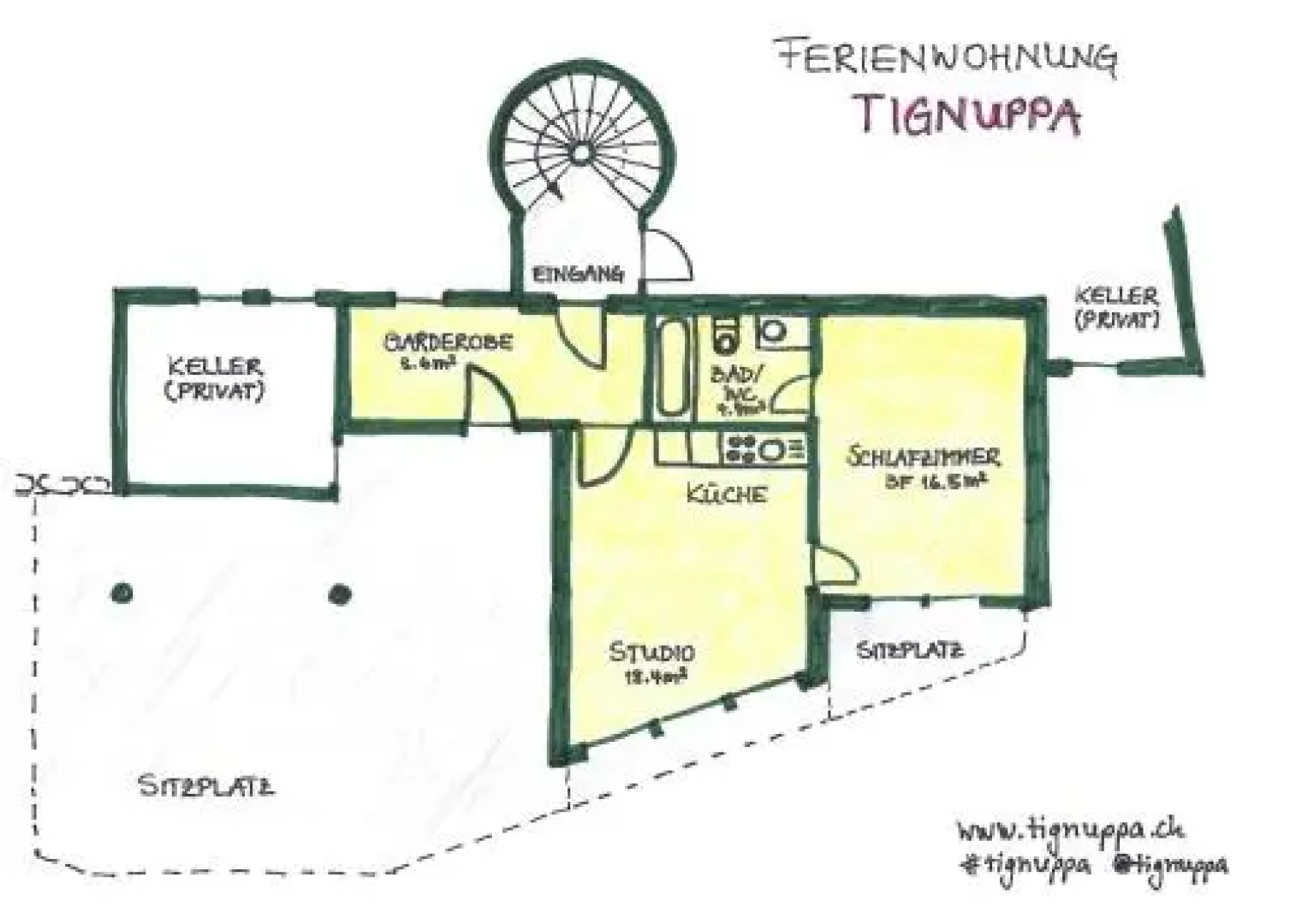 Ferienwohnung mit Sicht auf die Berge (Nähe Flims/Laax)