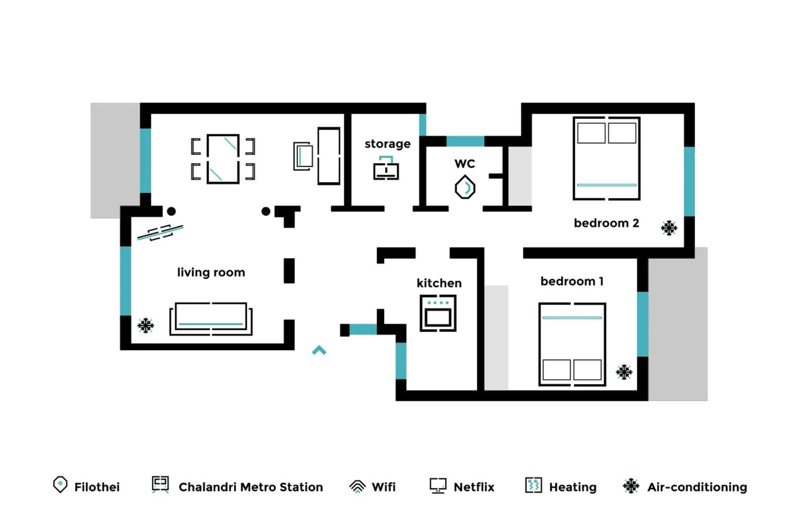 Unique 2BR Apartment in Filothei by UPSTREET