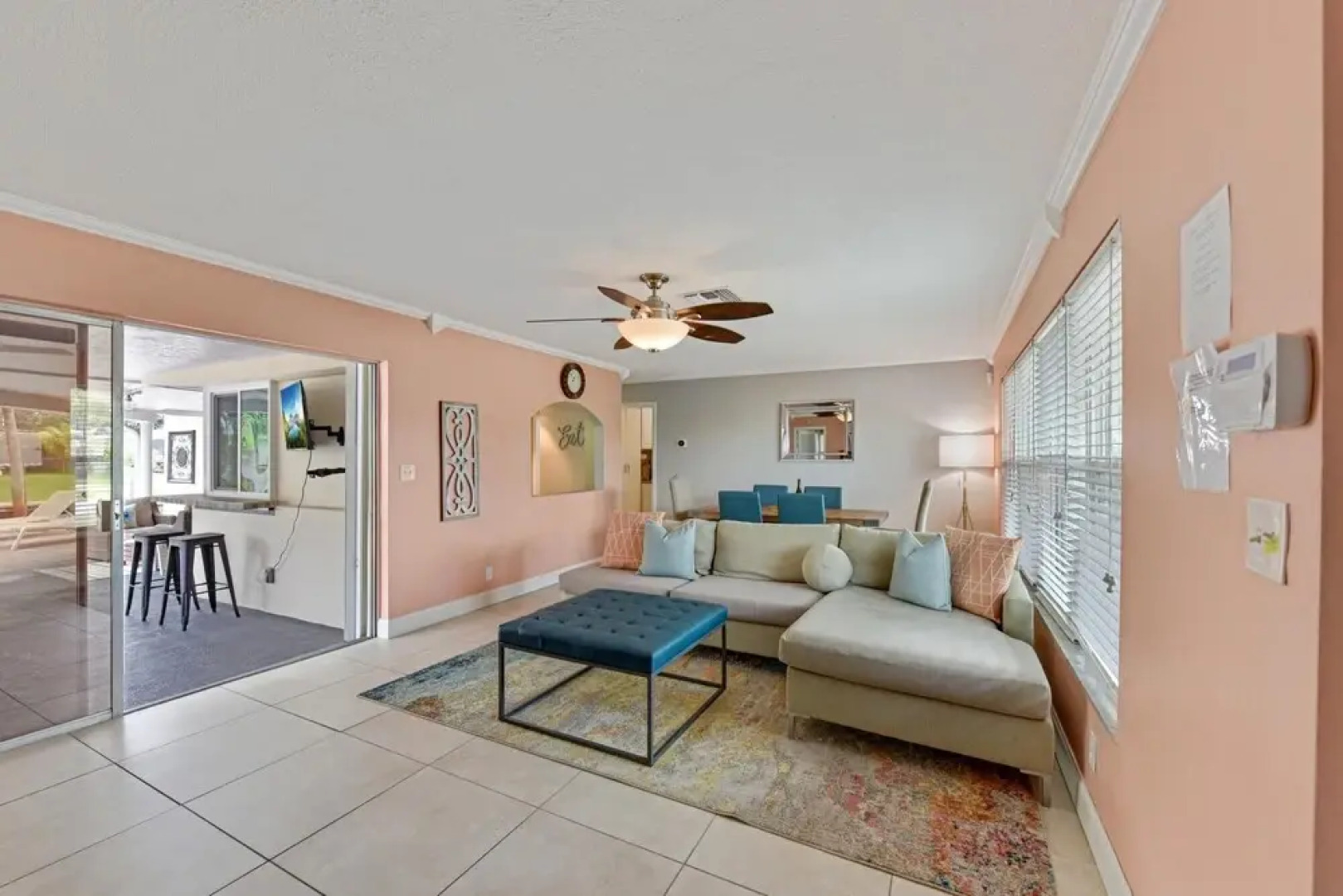 Private pool and canal home with Office space