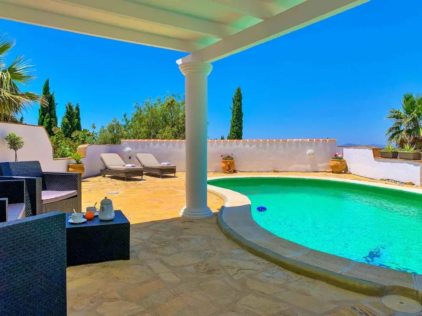 Casa Rural Cómpeta Piscina Barbacoa y Vista