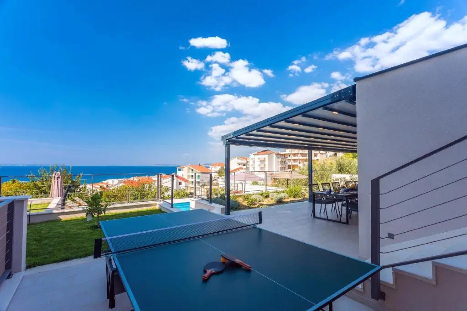 Villa Diva with 7 bedrooms, heated pool, sauna and fun zone, sea views