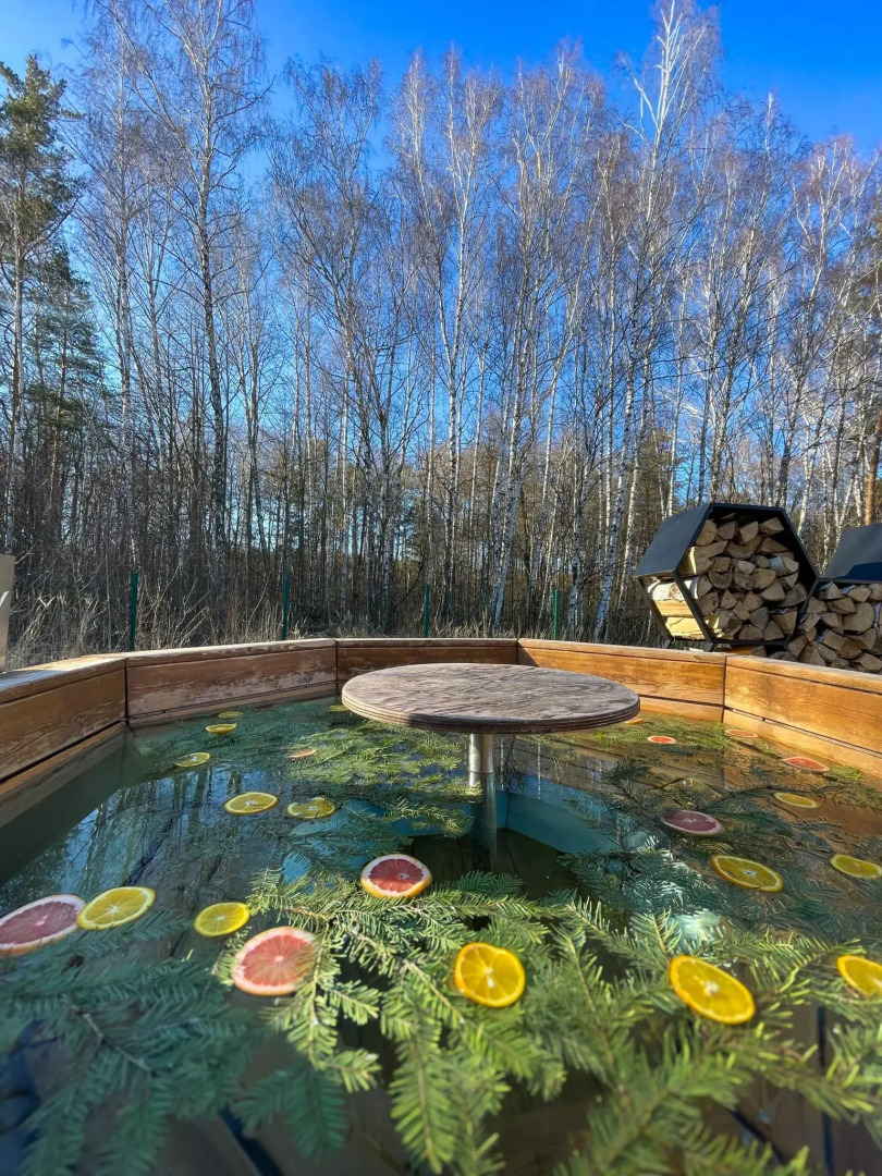 Дом в лесу с баней и чаном