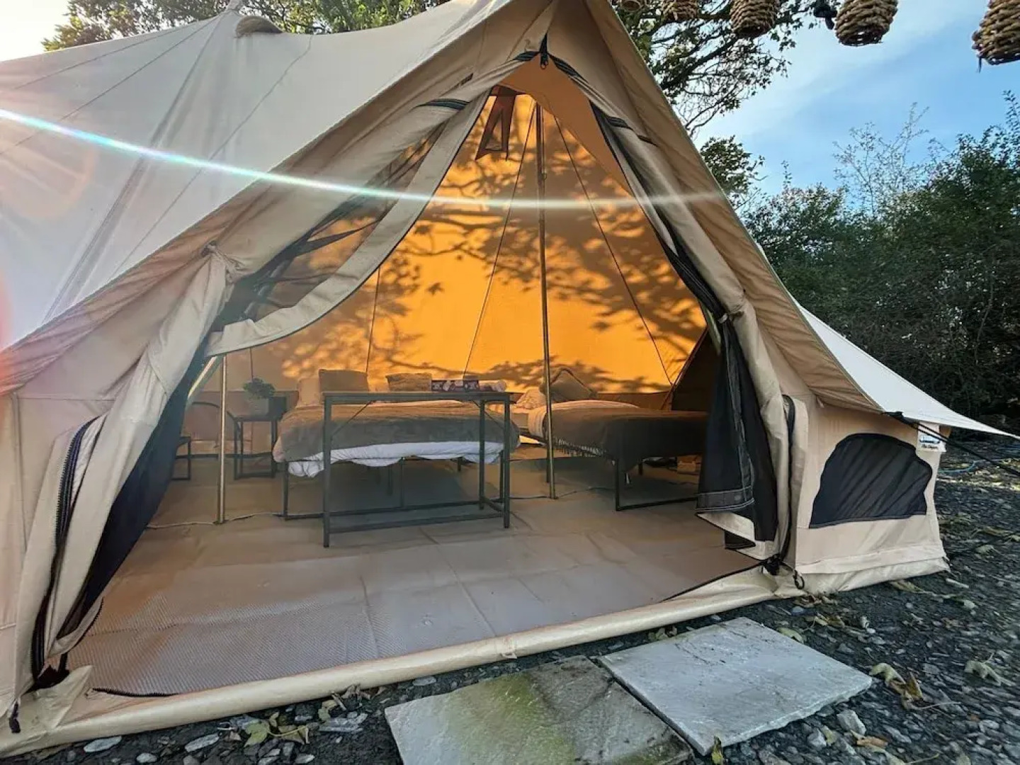 Cozy Hot Tent With Log Burner & Hot Tub Right Tent