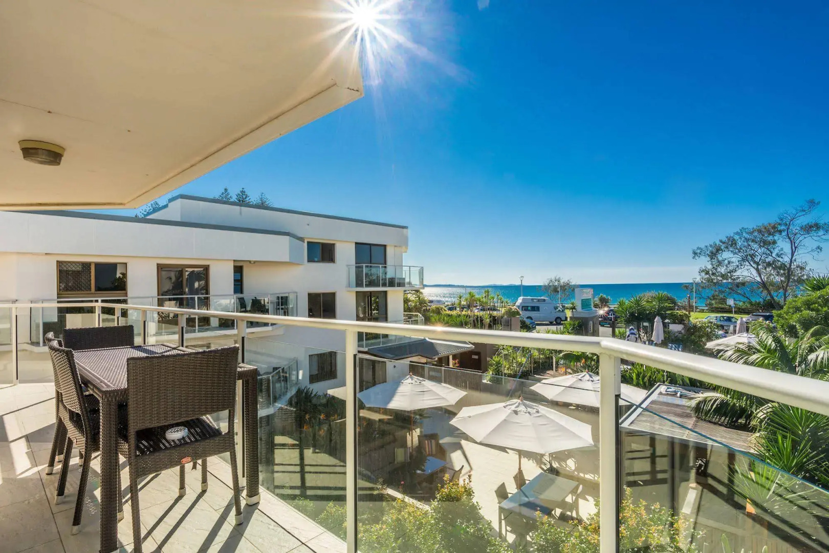 Bayview Beachfront Apartments, in town right on the beach