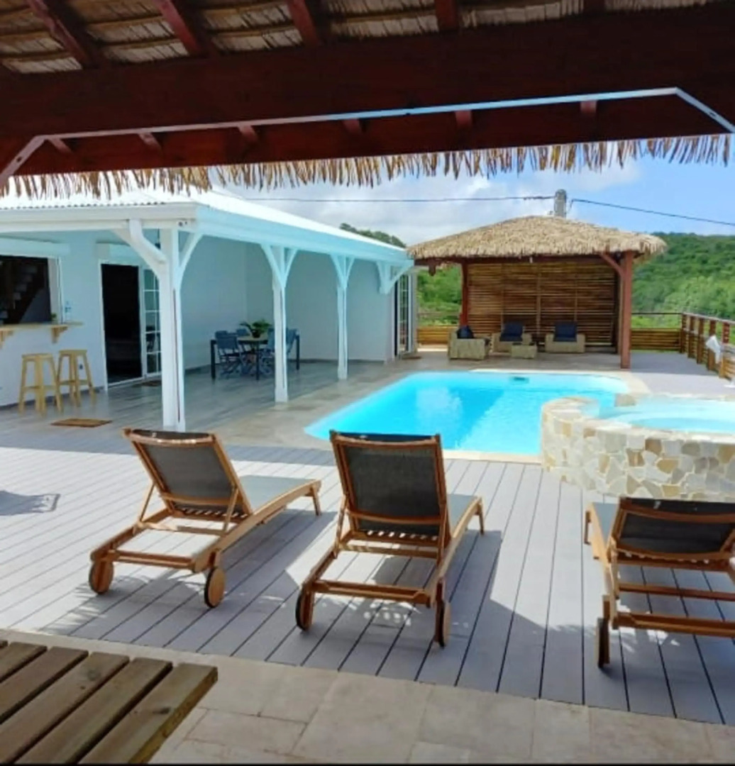 Villa de 4 chambres avec vue sur la mer piscine privee et jacuzzi a Le Marin a 3 km de la plage