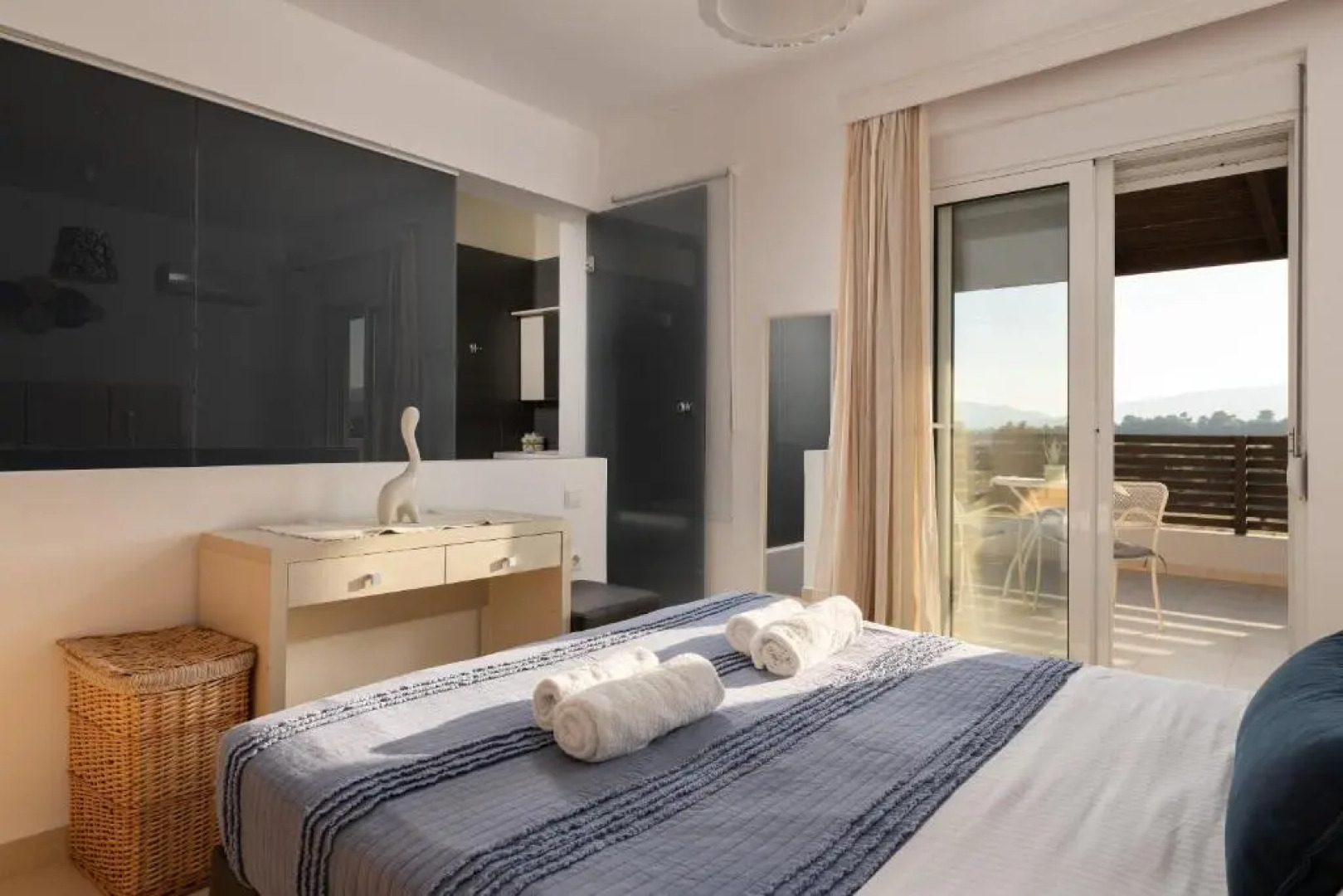 Next to Haraki beach , taverns bars & 10 to Lindos