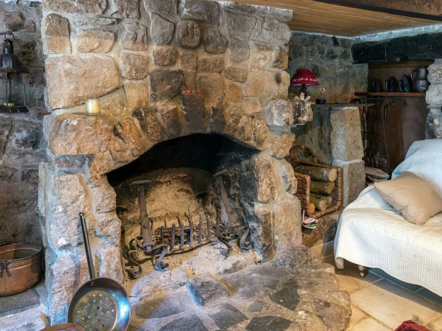 Beautiful Stone Farmhouse in Mountain Forest Setting