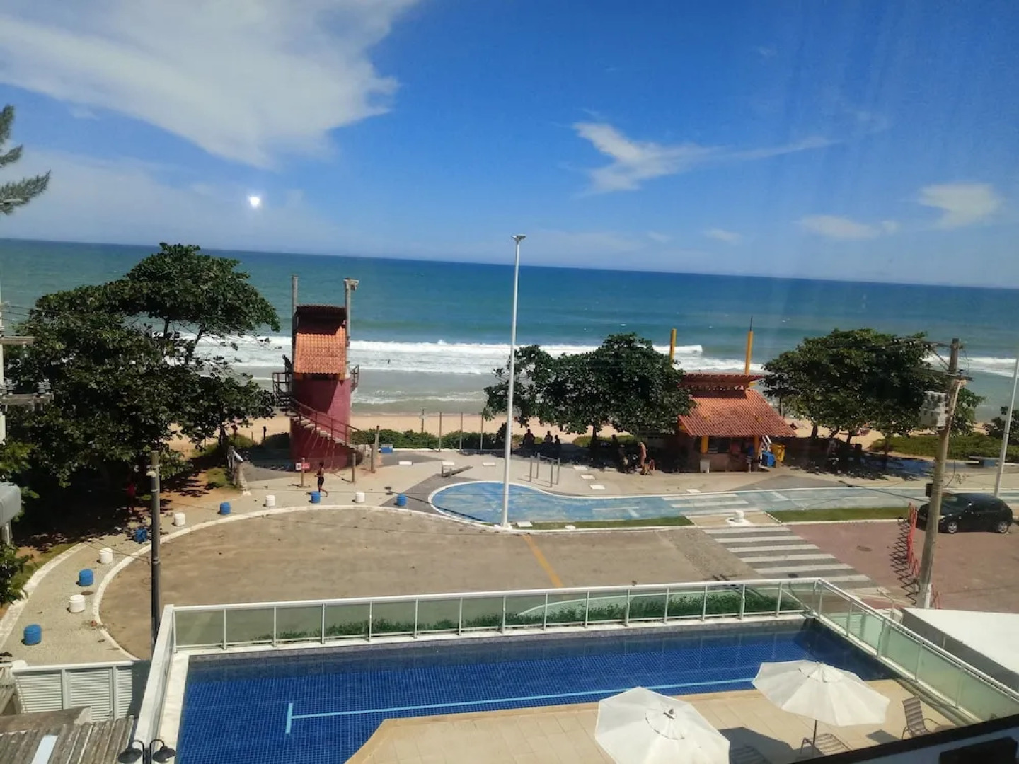 Flat pé na areia com vista internet e ar