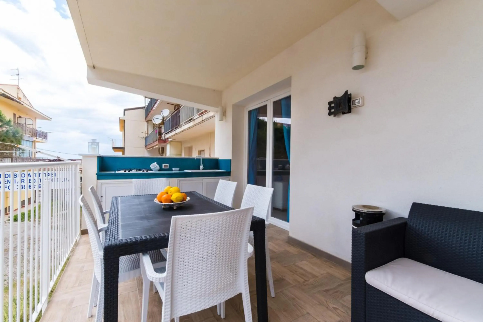 Apartment window on the sea