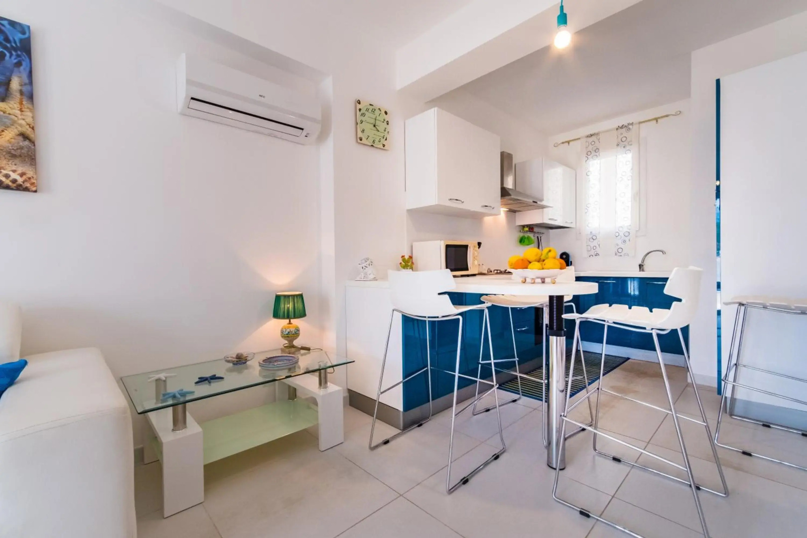 Apartment window on the sea