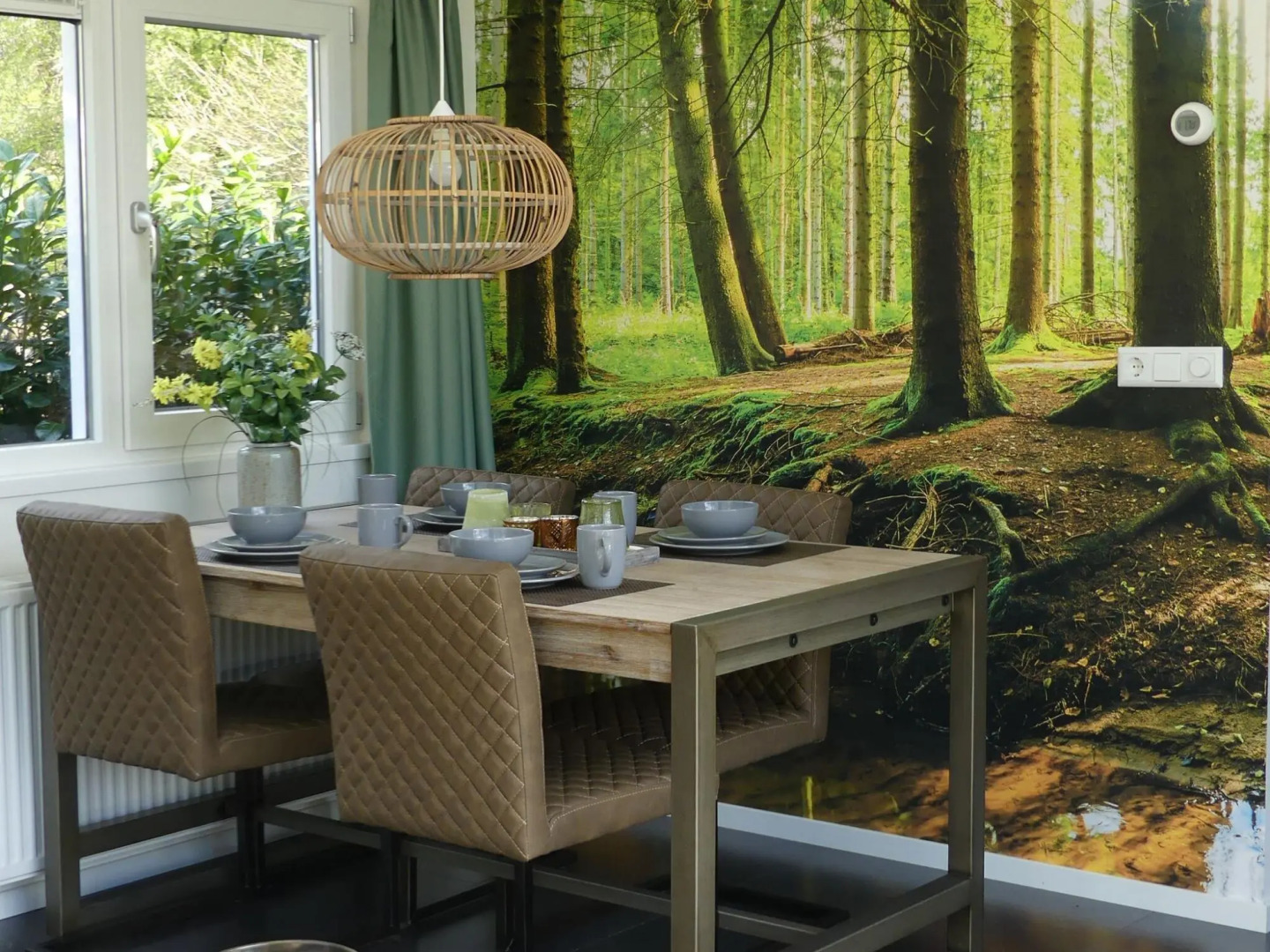 Modern Chalet With A Barbecue At The Forest