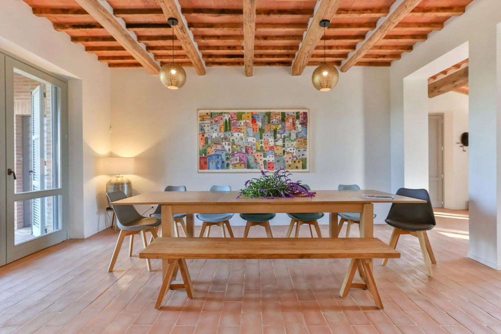 In an enchanting position, located on a hill, Podere Calcina is a recently completely renovated farm-Podere Calcina