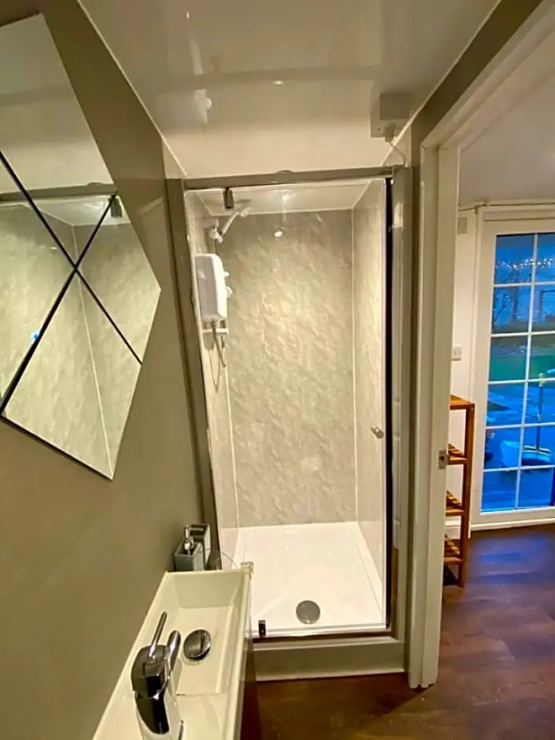 Apple tree hut, in a private garden