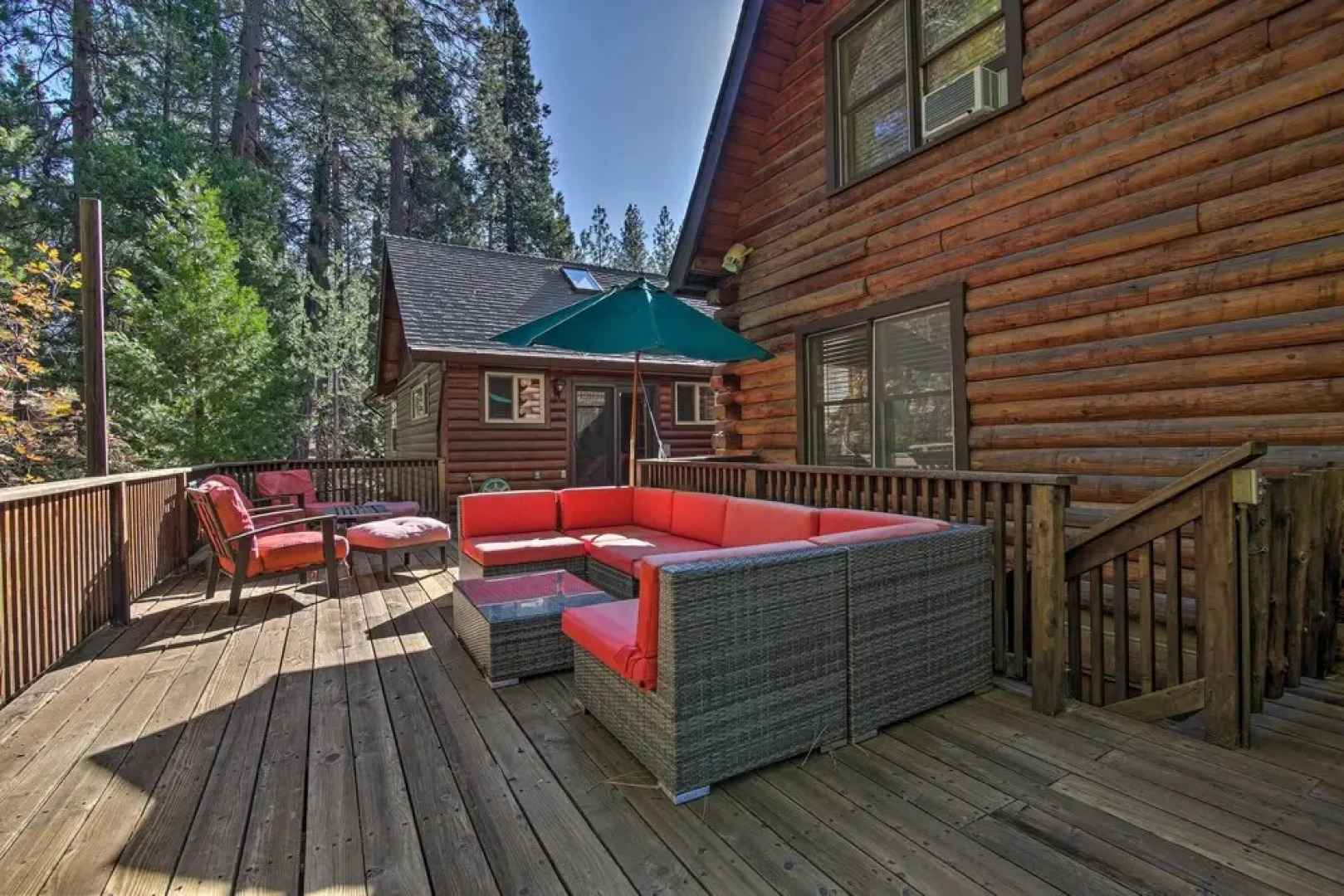 5 Mi to Hiking: Custom Cabin w/ Deck in Arnold!