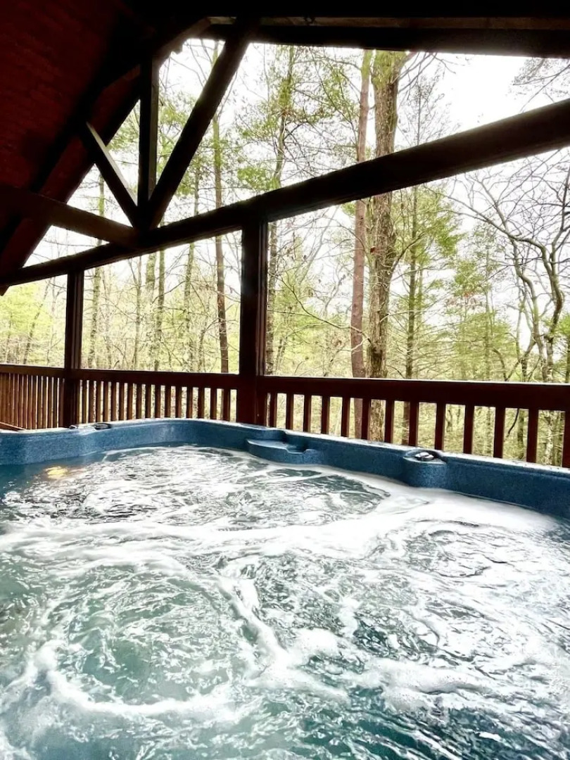 Perfectly private! Hot tub, king sized bed, grill, washer/dryer, and motorcycle friendly! Studio Cabin by RedAwning