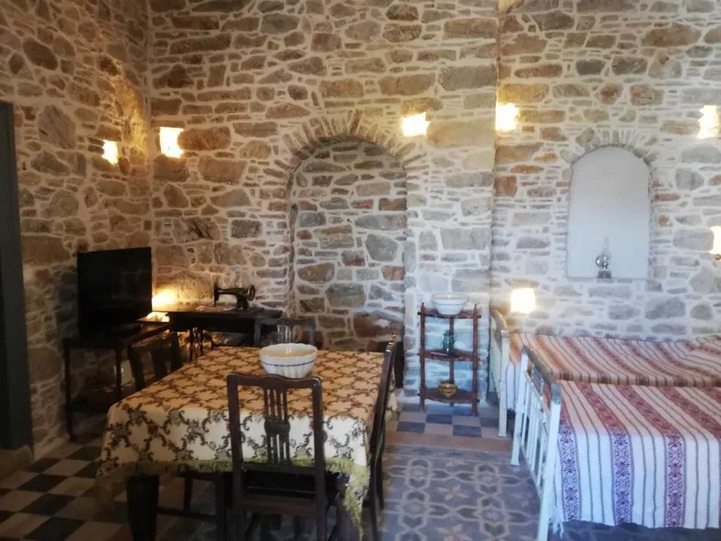 "Fasolas square house" is located 30 stairs up from the main road and it is in the old market "fasolas" and next to the museums