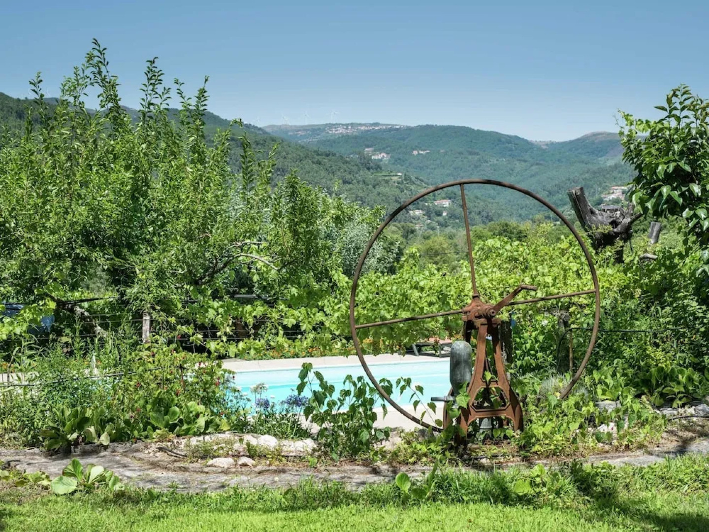 Holiday Home for two in Idyllic Garden With Saltwater Swimming Pool