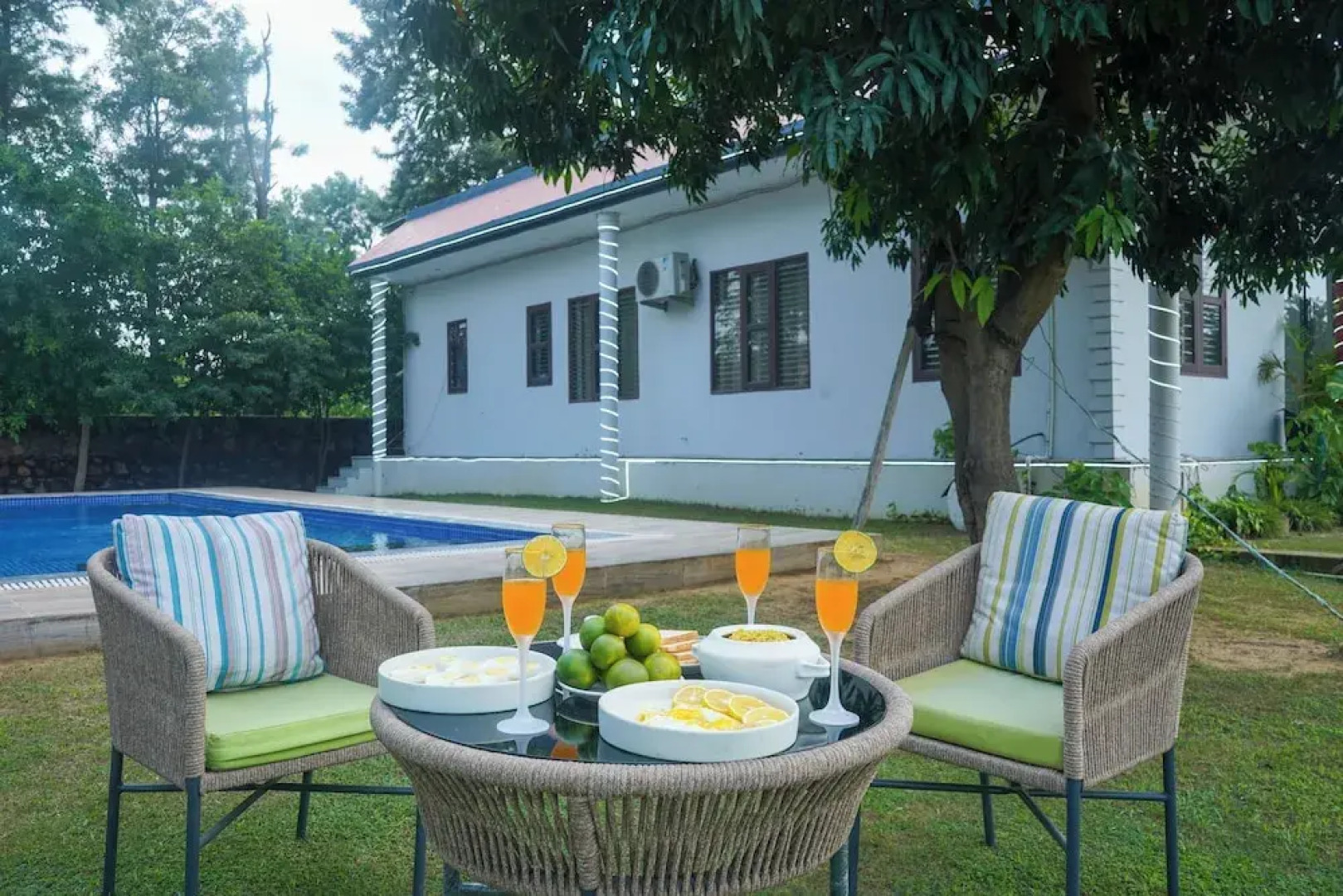 Alaya Stays 5 BHK Pet friendly with pvt pool - Ashirwad Farms