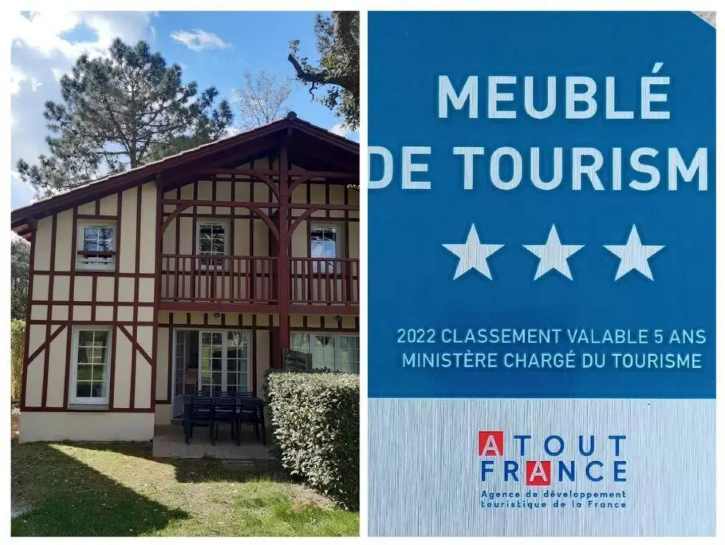 Maison au milieu des pins entre golf et océan