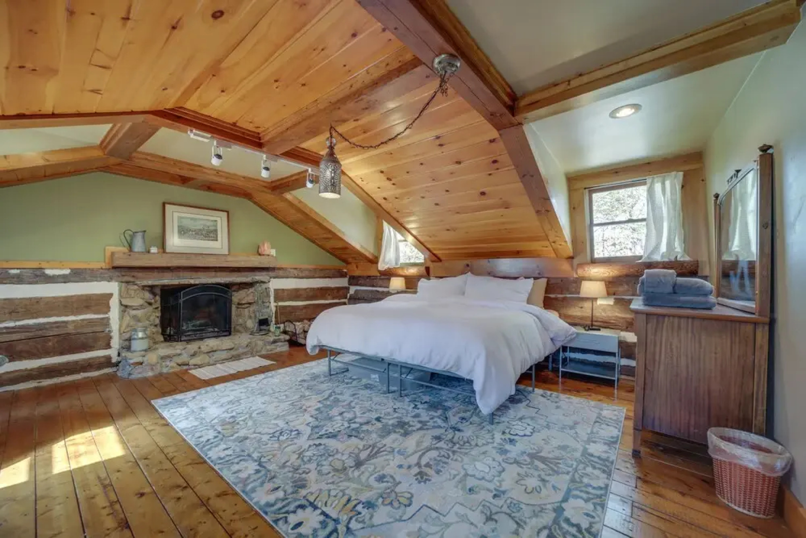 Restored Candler Log Cabin w/ Private Office!