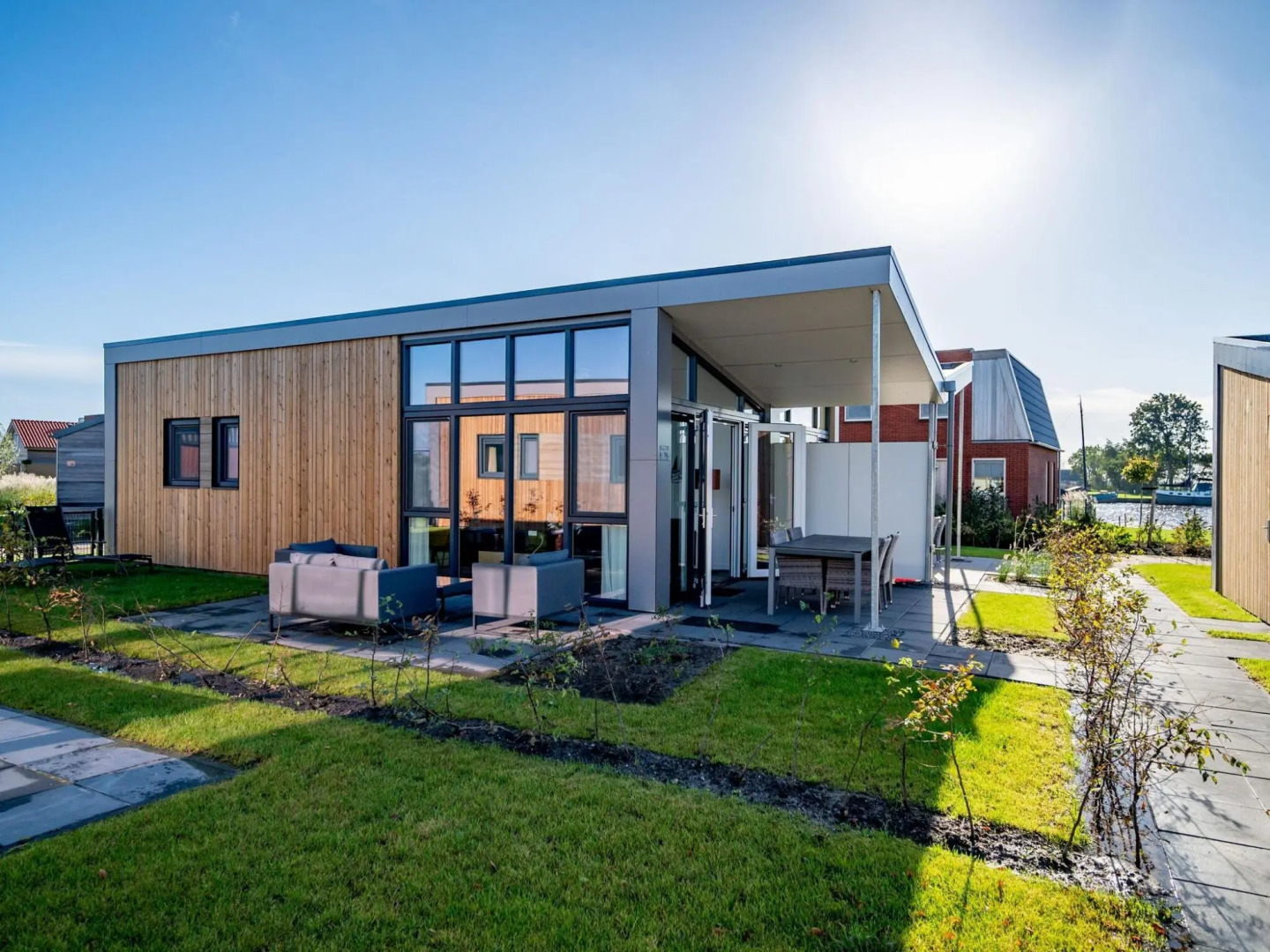 Modern Chalet With Beautiful Terrace, in Friesland