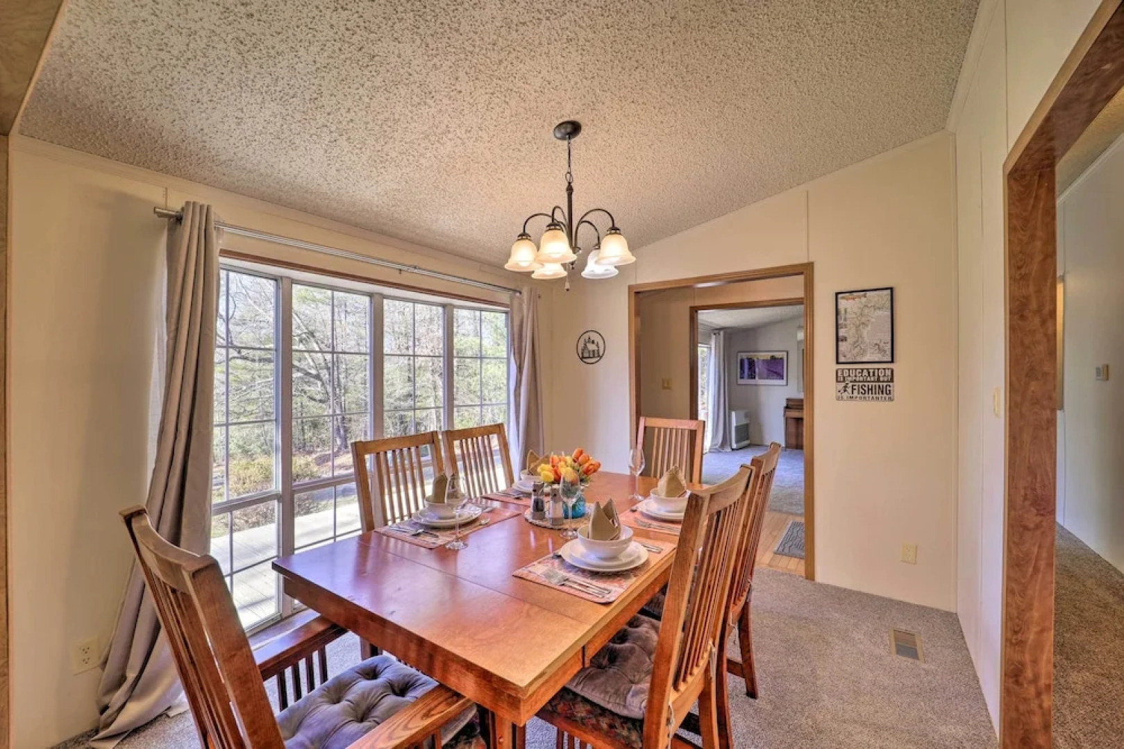 Deck + 2 Fire Pits: Riverfront Spruce Pine Rental!