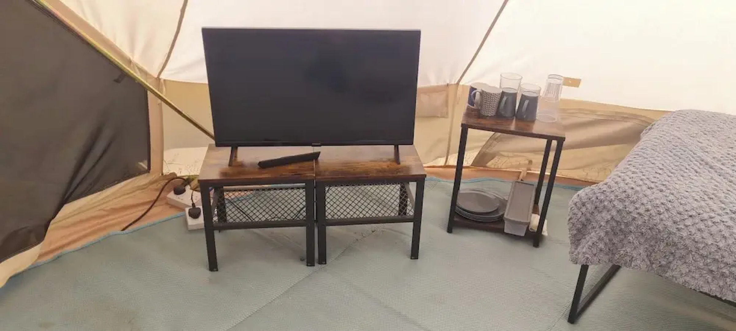 Dog Friendly Cozy Bell Tent With Log Burner