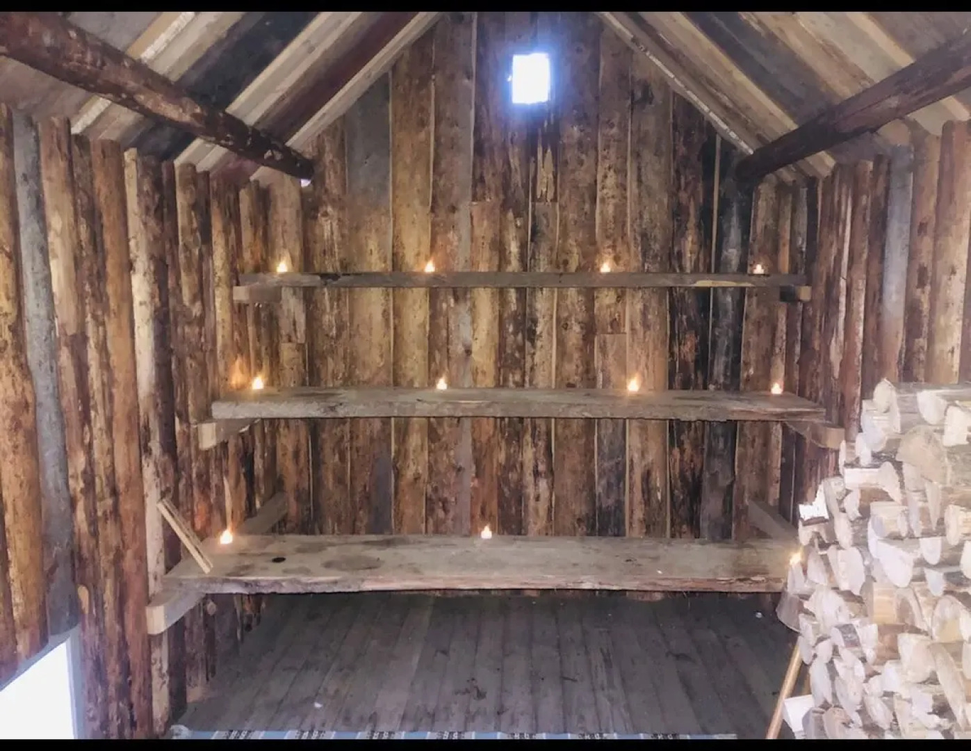 Tiny hut in the Forest Overlooking the River