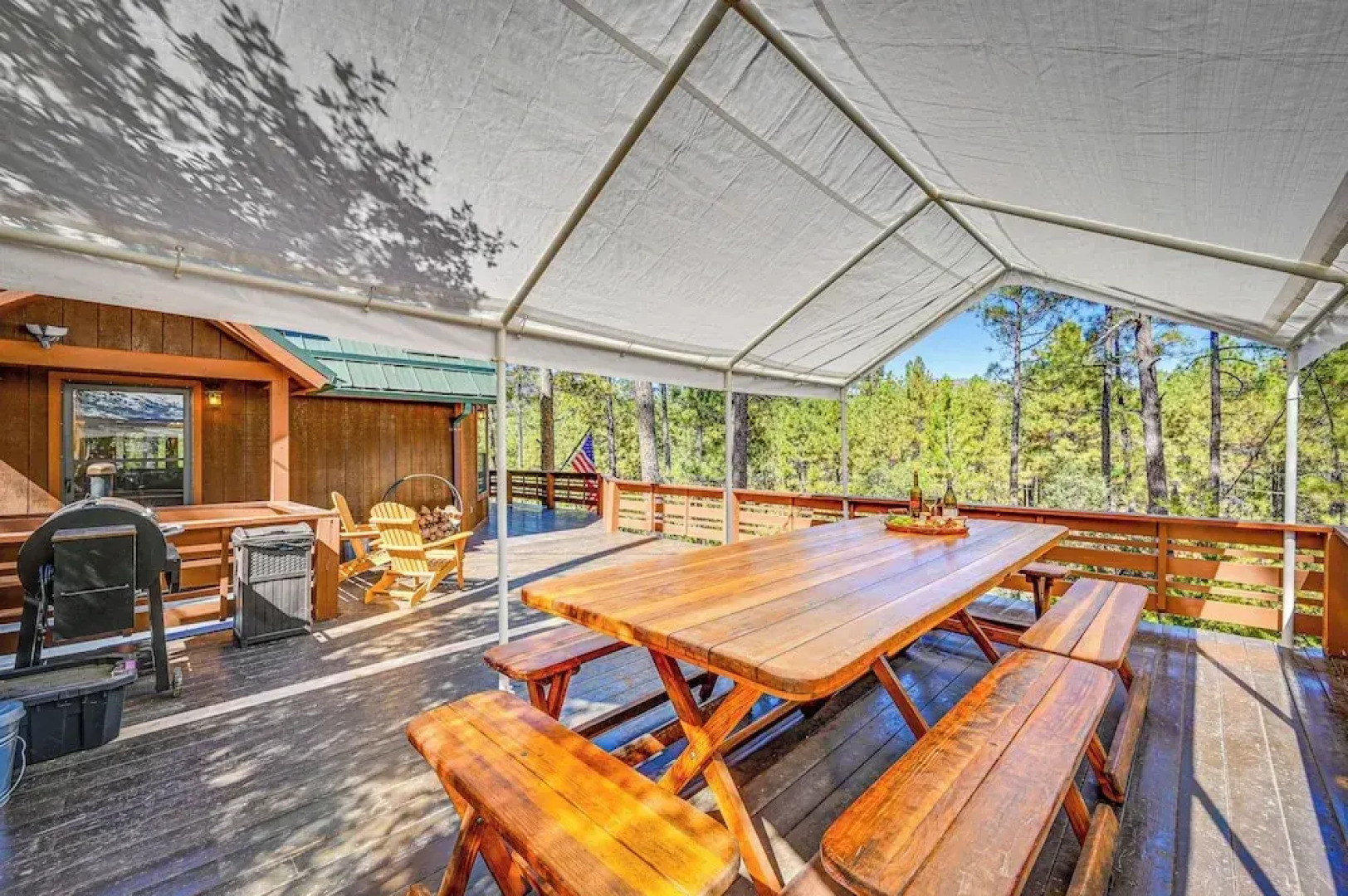 Furnished Deck + Forest Views: Pine Retreat!
