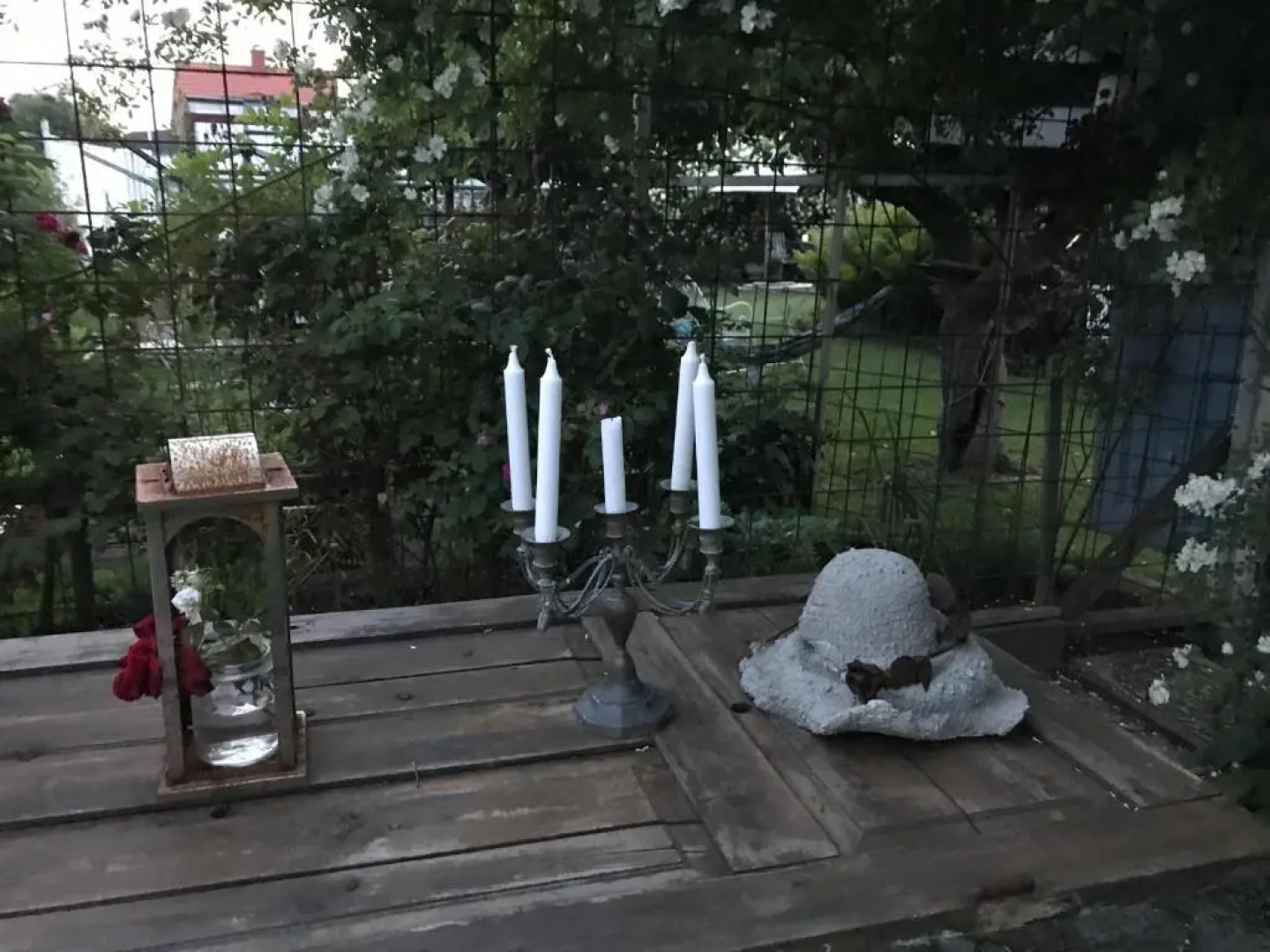 B&B Bland ormbunkar och rosor