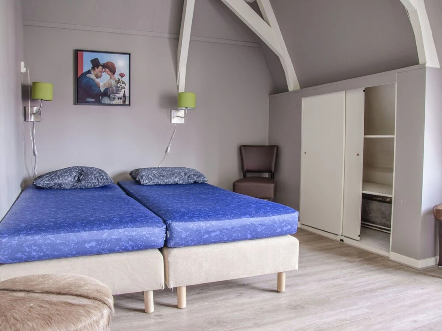 Characteristic house with a garden, surrounded by forest