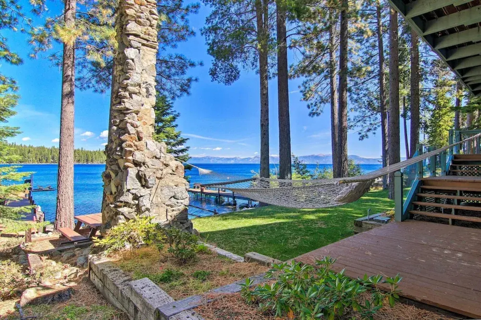 Dock Access & Hot Tub: Waterfront Meeks Bay Home