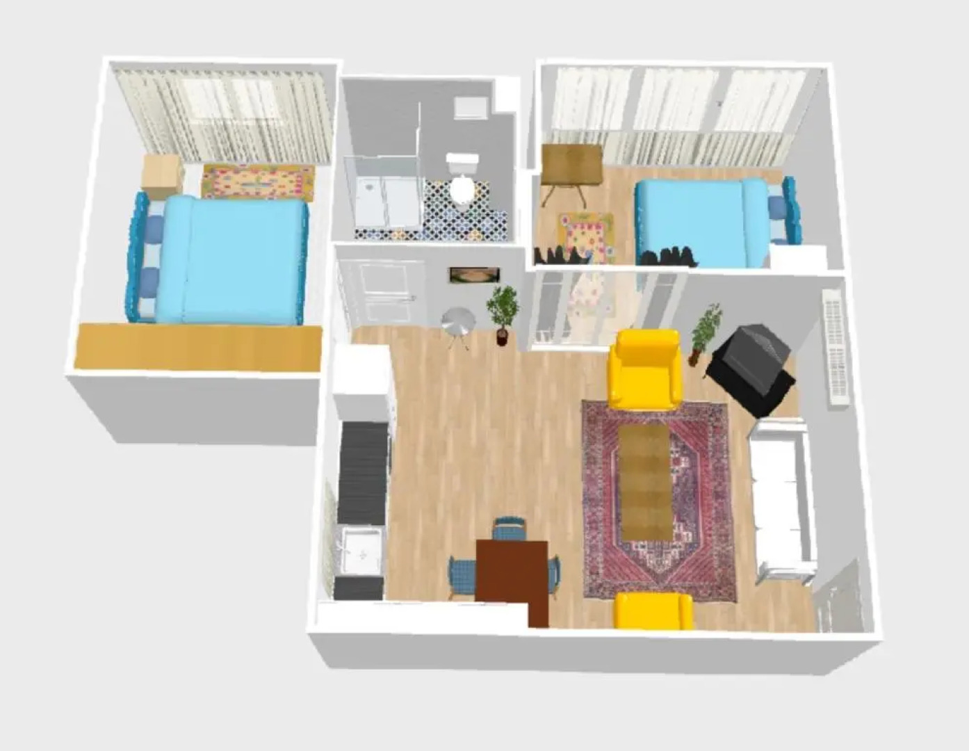 Girne Center 3 rooms 150 m to Beach