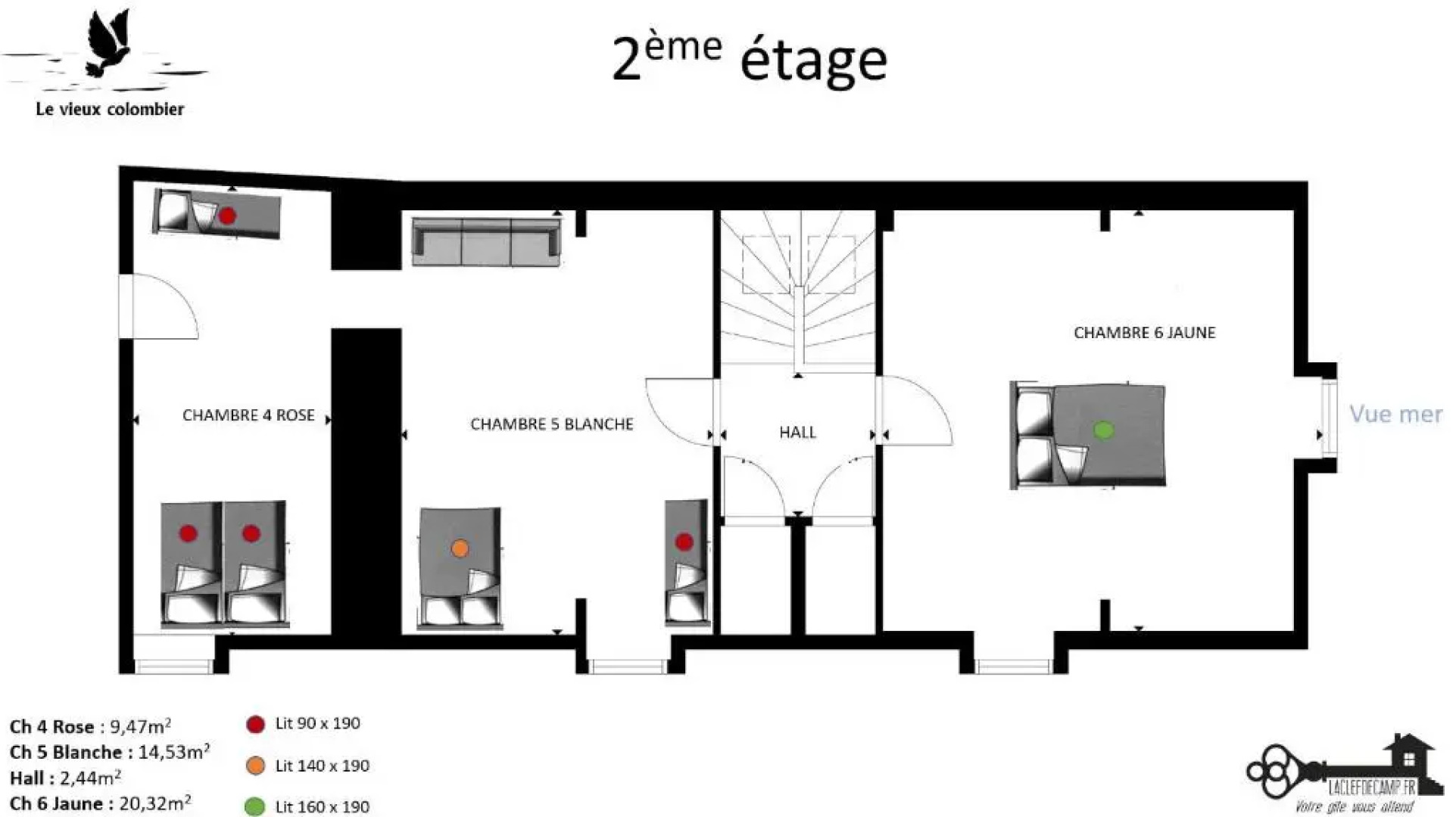 Le Vieux Colombier, 4 étoiles Face mer SPA OPTION billard accès plage, société La clef decamp