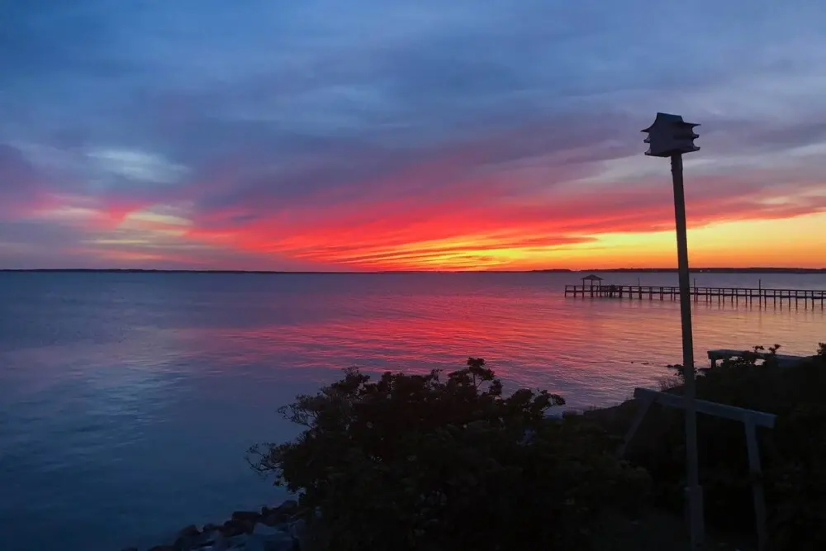 Waterfront Harkers Island Home: Sunset View & Dock