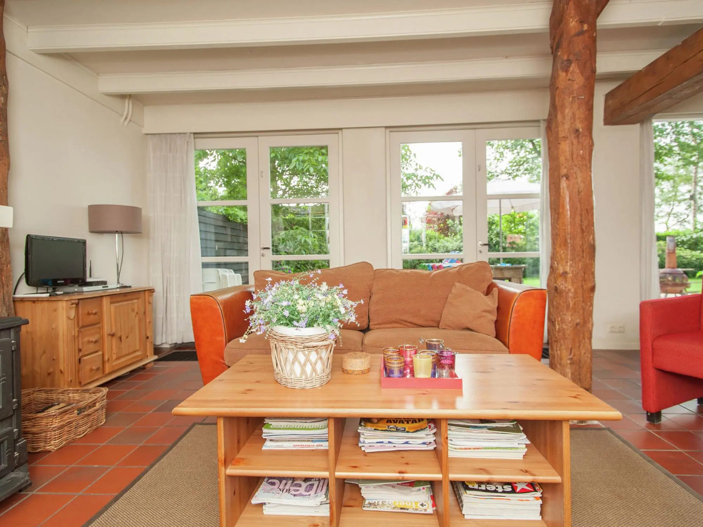 Restored back building of a farm.