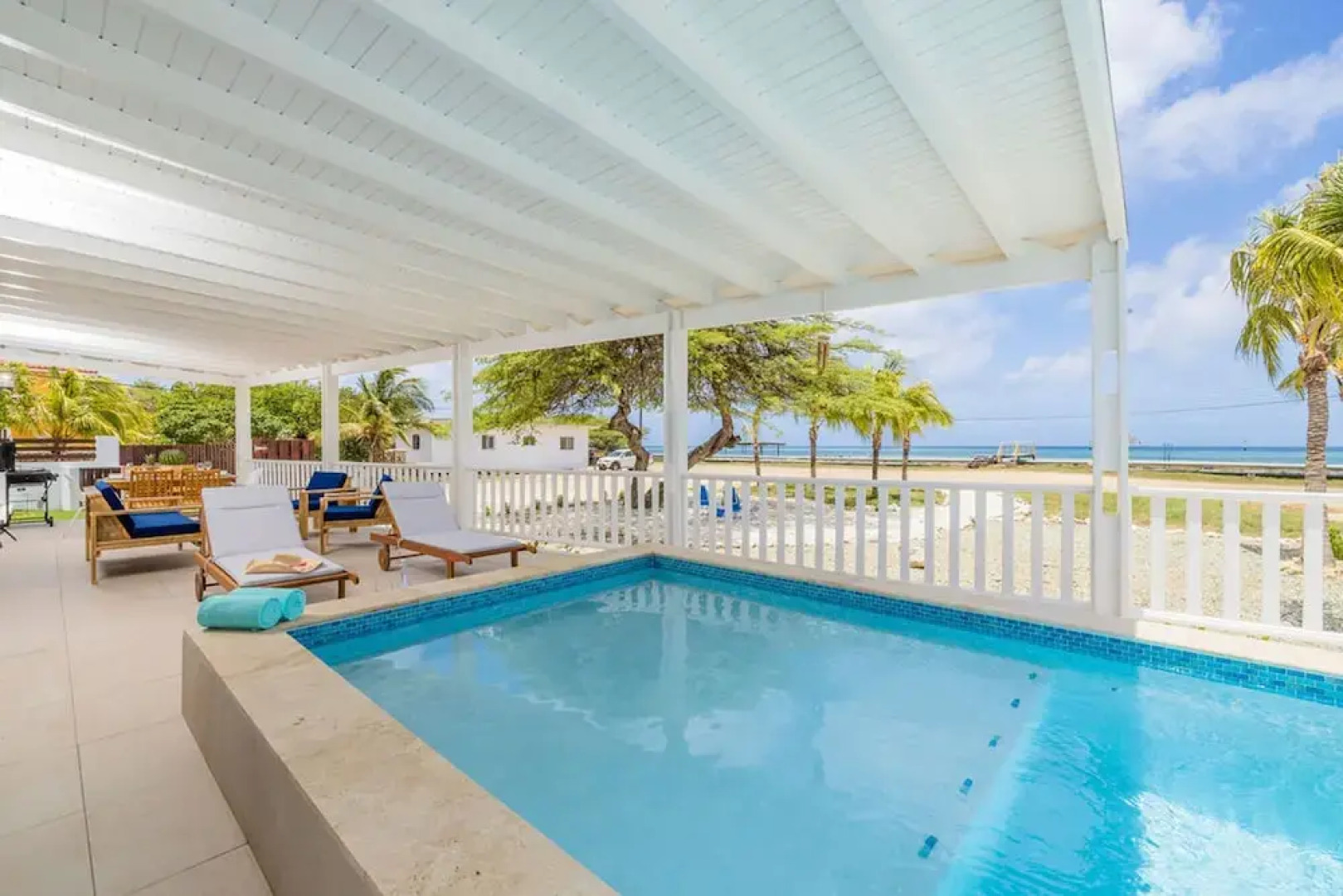 Secluded Beachfront Gem Pool Patio View BBQ