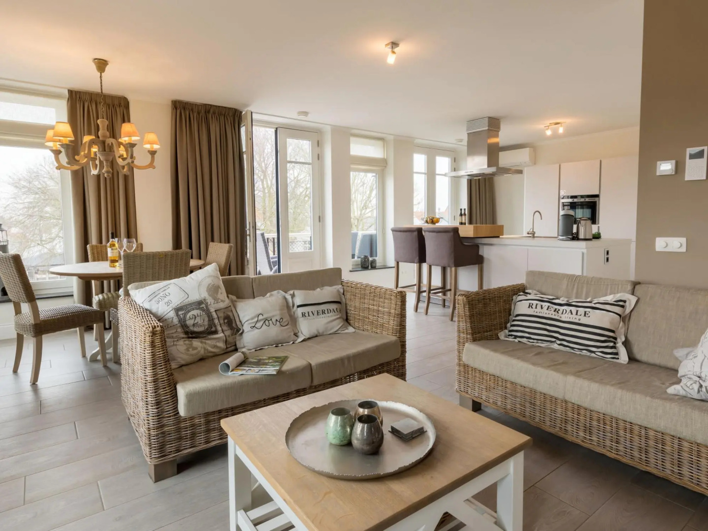 Apartment with sauna and air conditioning, on a holiday park 200 m from the sea