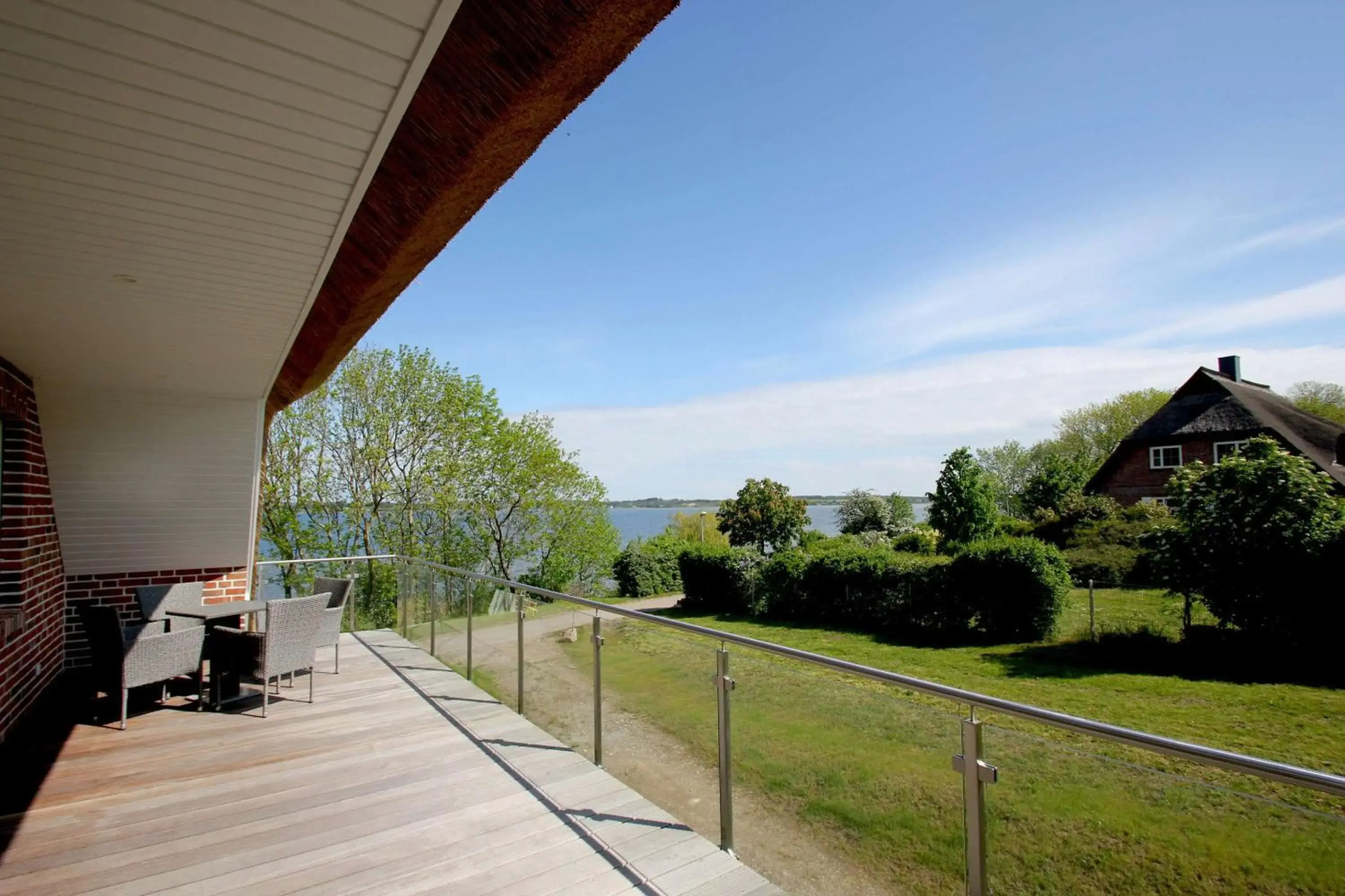 Ferienhaus Rohrweihe Haus Terrasse, Gartennutzung, Meerblick