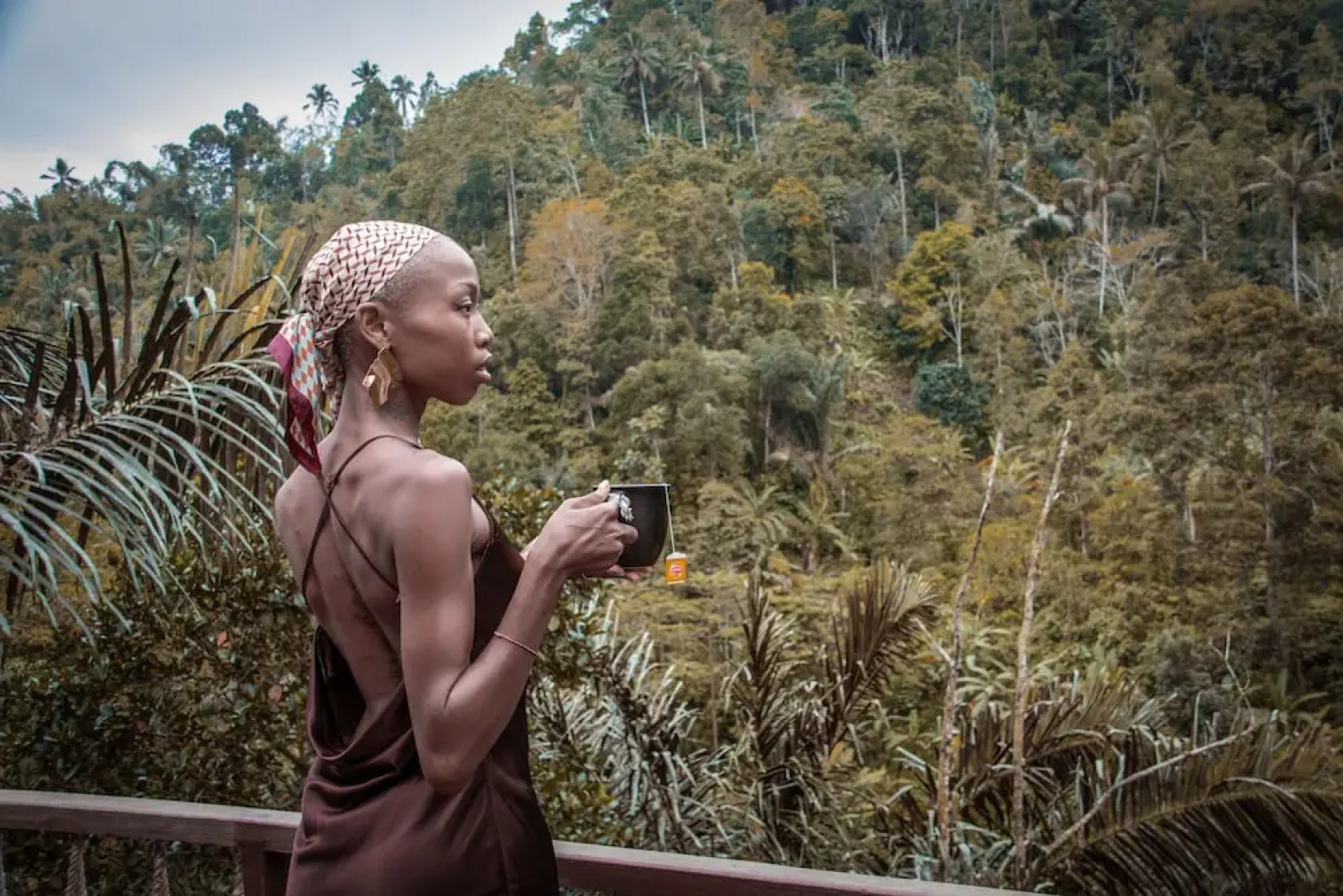 Glamping tent near the waterfall
