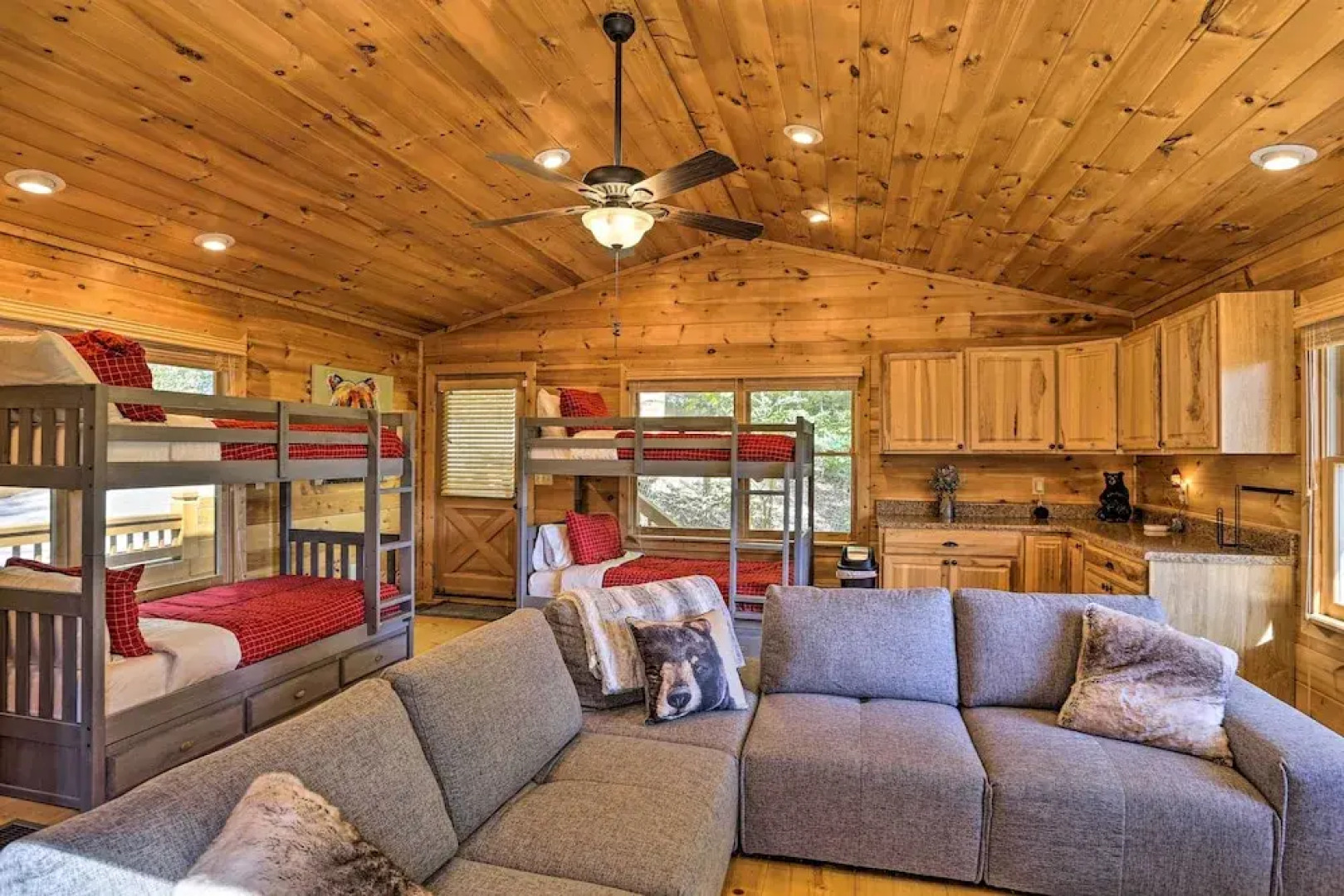 Lovely Log Cabin + Bunkhouse w/ Views & Yard!