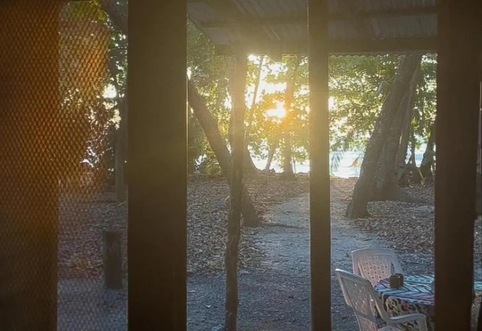 Surrounded By Trees In Front Of The Sea