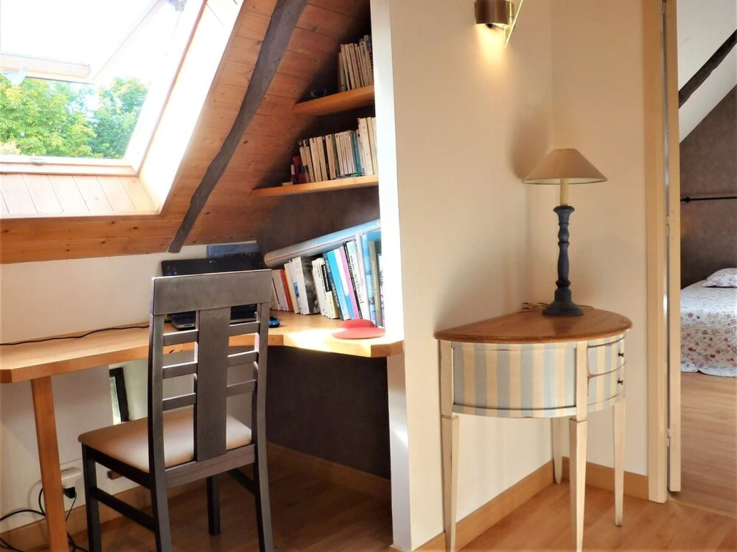 17th century Breton cottage with modern interior on the edge of a forest.