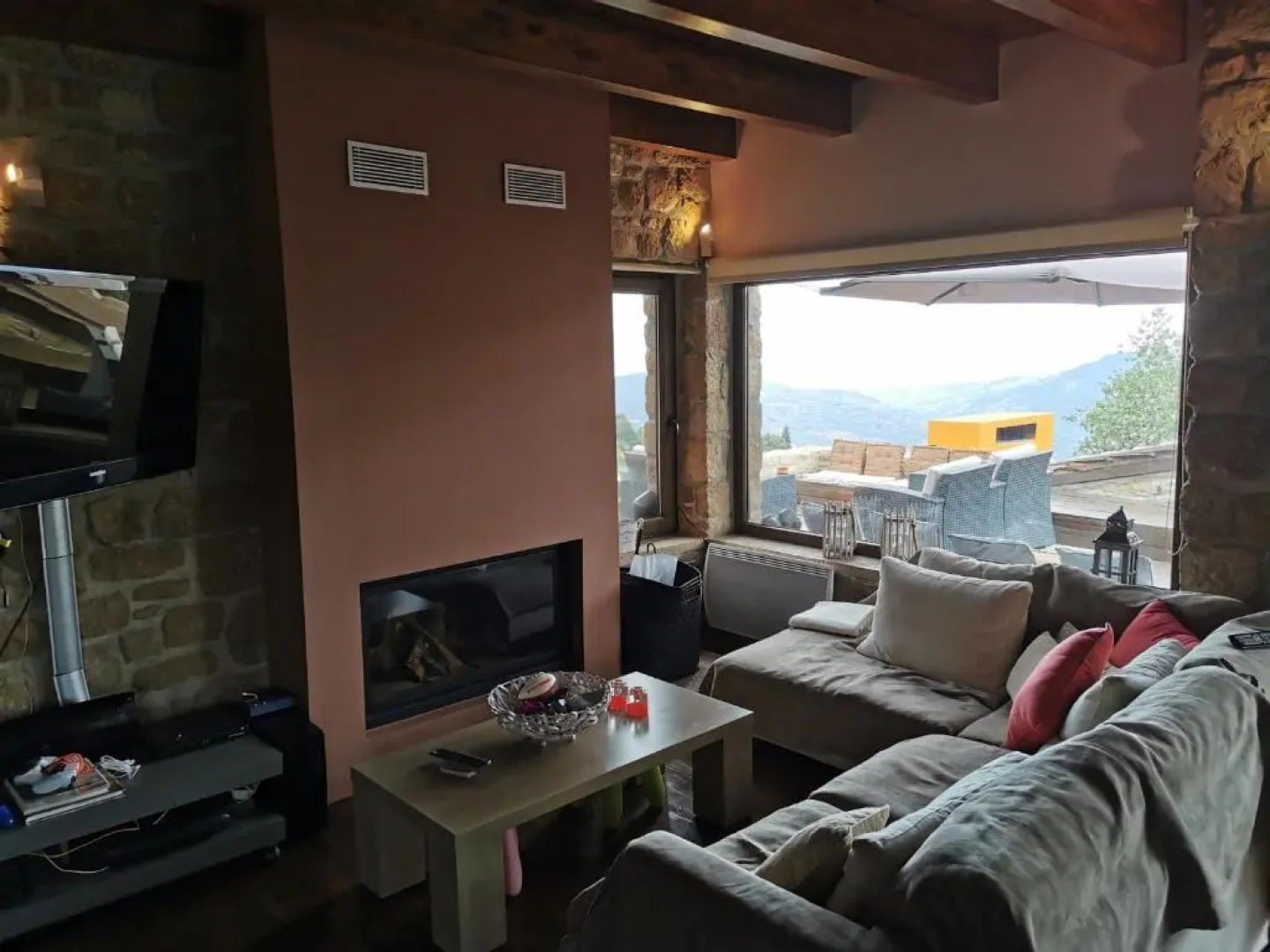 Mountain stone villa, sea & mountain view at 1150m