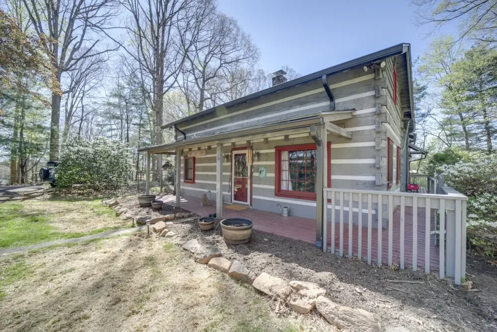 Restored Candler Log Cabin w/ Private Office!